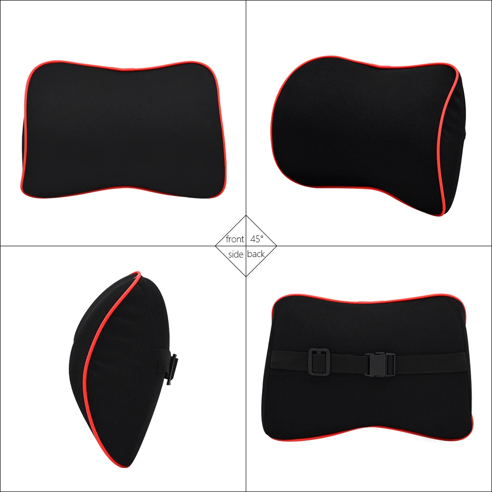 Almohada de espuma viscoelástica para asiento de coche, cojín protector para el cuello, Soporte Lumbar para la espalda,