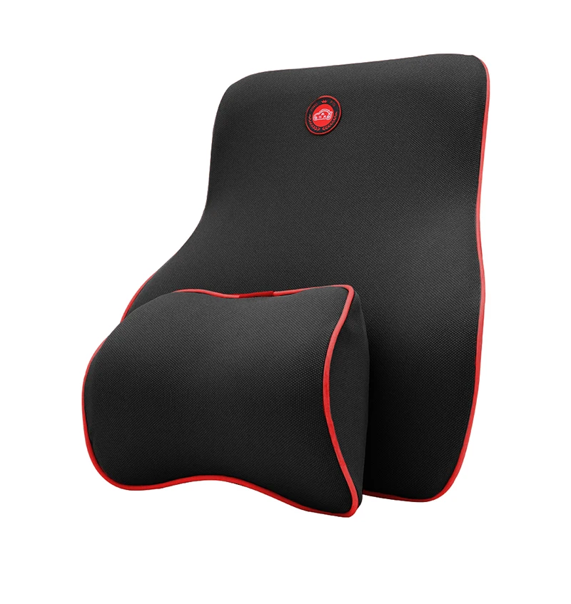 Almohada de espuma viscoelástica para asiento de coche, cojín protector para el cuello, Soporte Lumbar para la espalda,