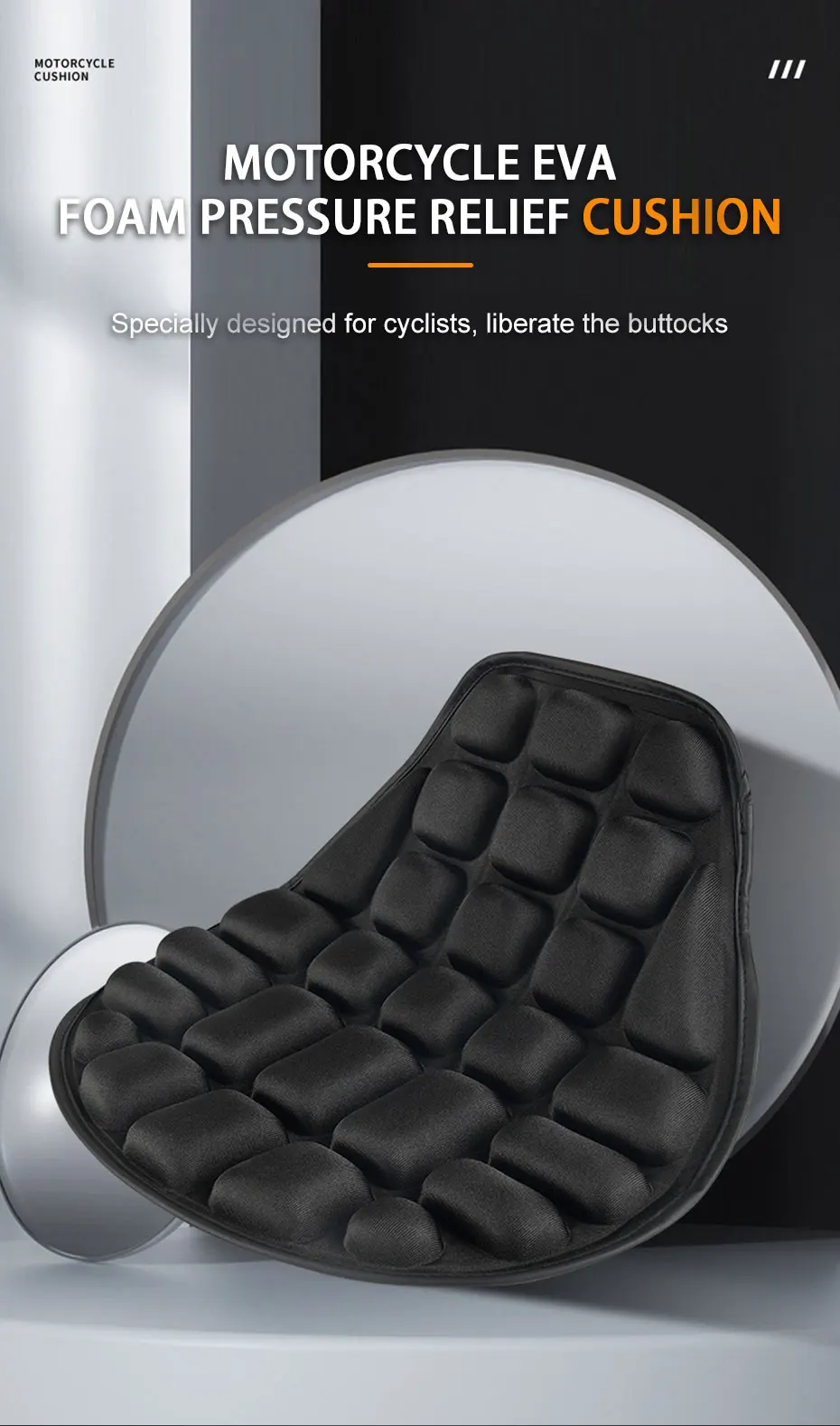 SEAMETAL-funda de asiento de motocicleta, cojín de espuma EVA negro, suave y cómodo, Universal, para bicicleta eléctrica