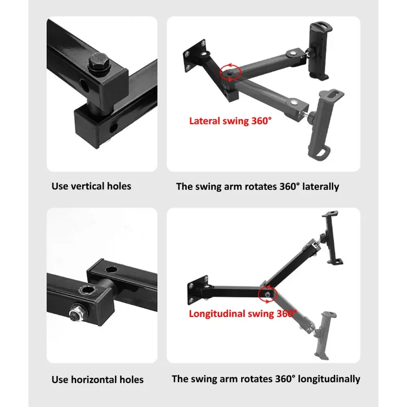 Soporte de pared para tableta, brazo largo, estirable, ajustable, de Metal, para iPhone de 4 a 13 pulgadas, 1 unidad